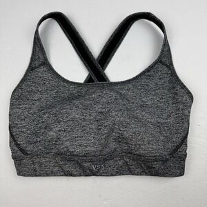 VSX Victoria's Secret The Player Crossback Sports Bra Size Small Gray Poly Blend
